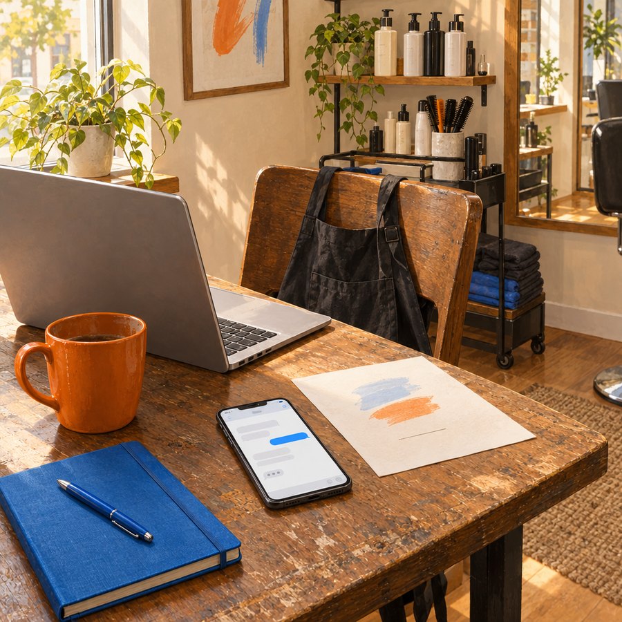 An owner's desk with a laptop, a phone and an enquiry that went quiet